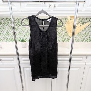 ⭐ Black Maternity Liz Lange Tank Top Crochet sz medium⭐